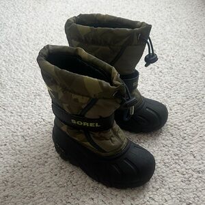 Sorel Kids' Camouflage and Black Winter Boots
